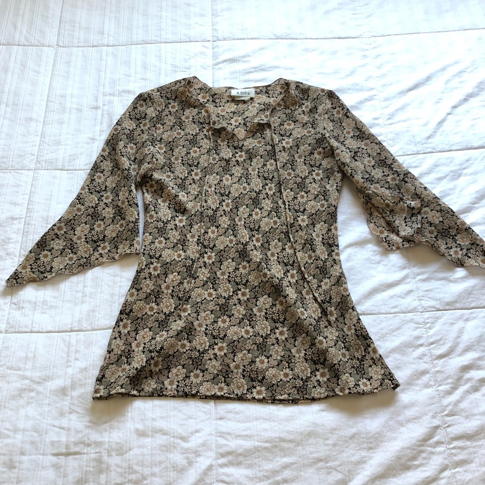 A Byer Vintage boho floral blouse